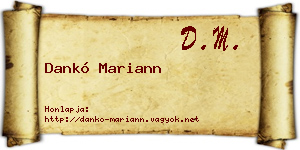 Dankó Mariann névjegykártya